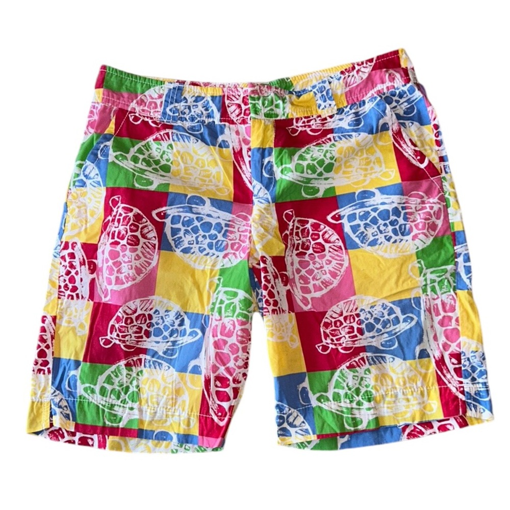 Lilly Pulitzer Resort Fit Turtle Patchwork Printed Bermuda Shorts - 8